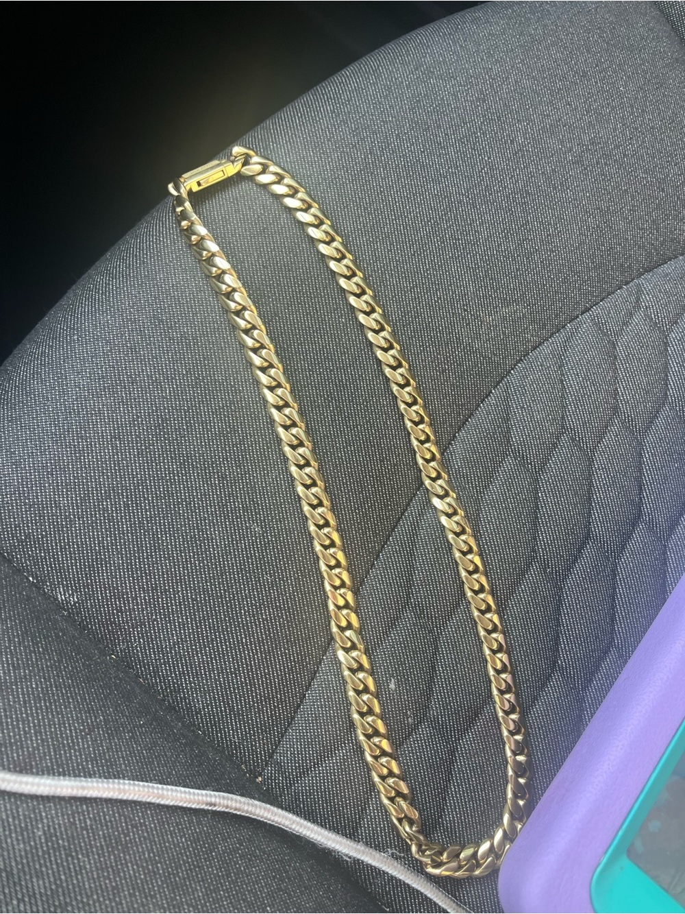Men's Gold Curb Chain Necklace - Polished Gold Tone